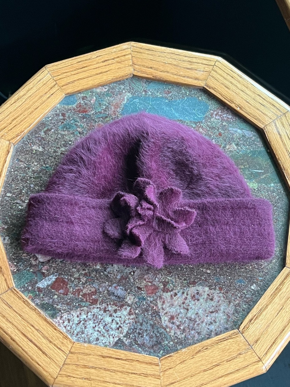 Angora Wool Blend Purple Women’s Hat